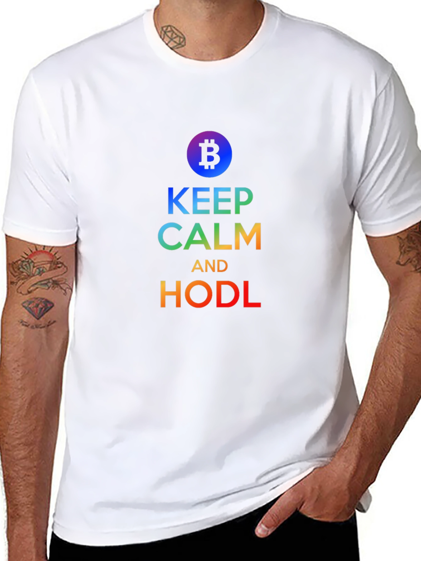 Keep Calm and HODL Bitcoin T-Shirt Crypto Trader Gift