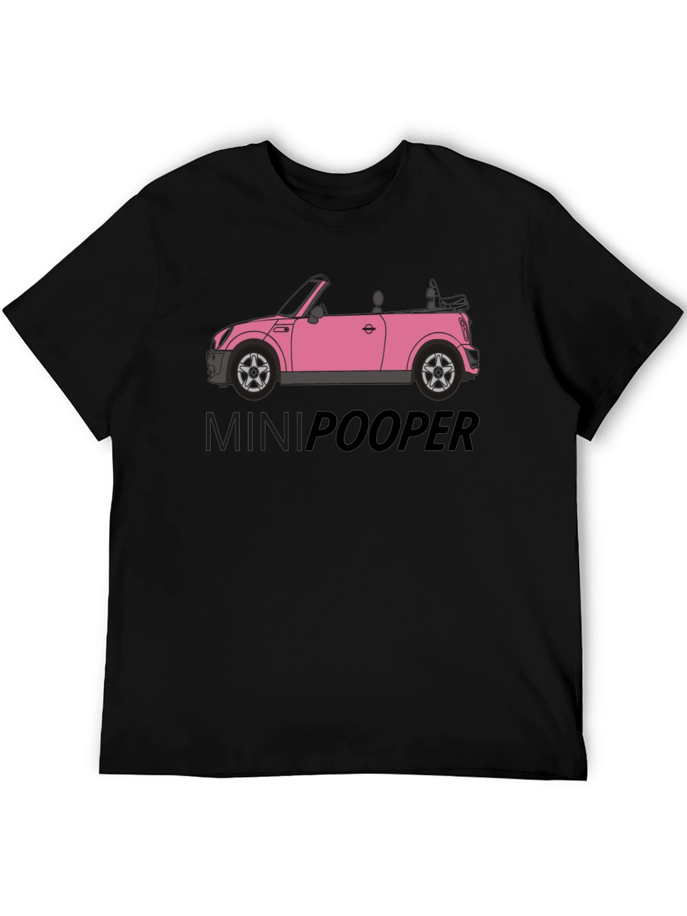 Mini Pooper Black T-Shirt Car Graphic Tee