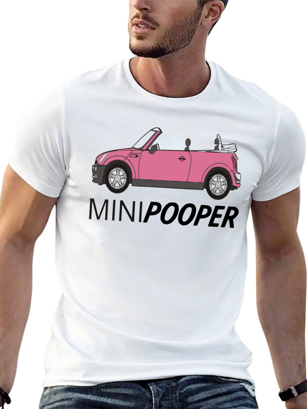 Mini Pooper Black T-Shirt Car Graphic Tee