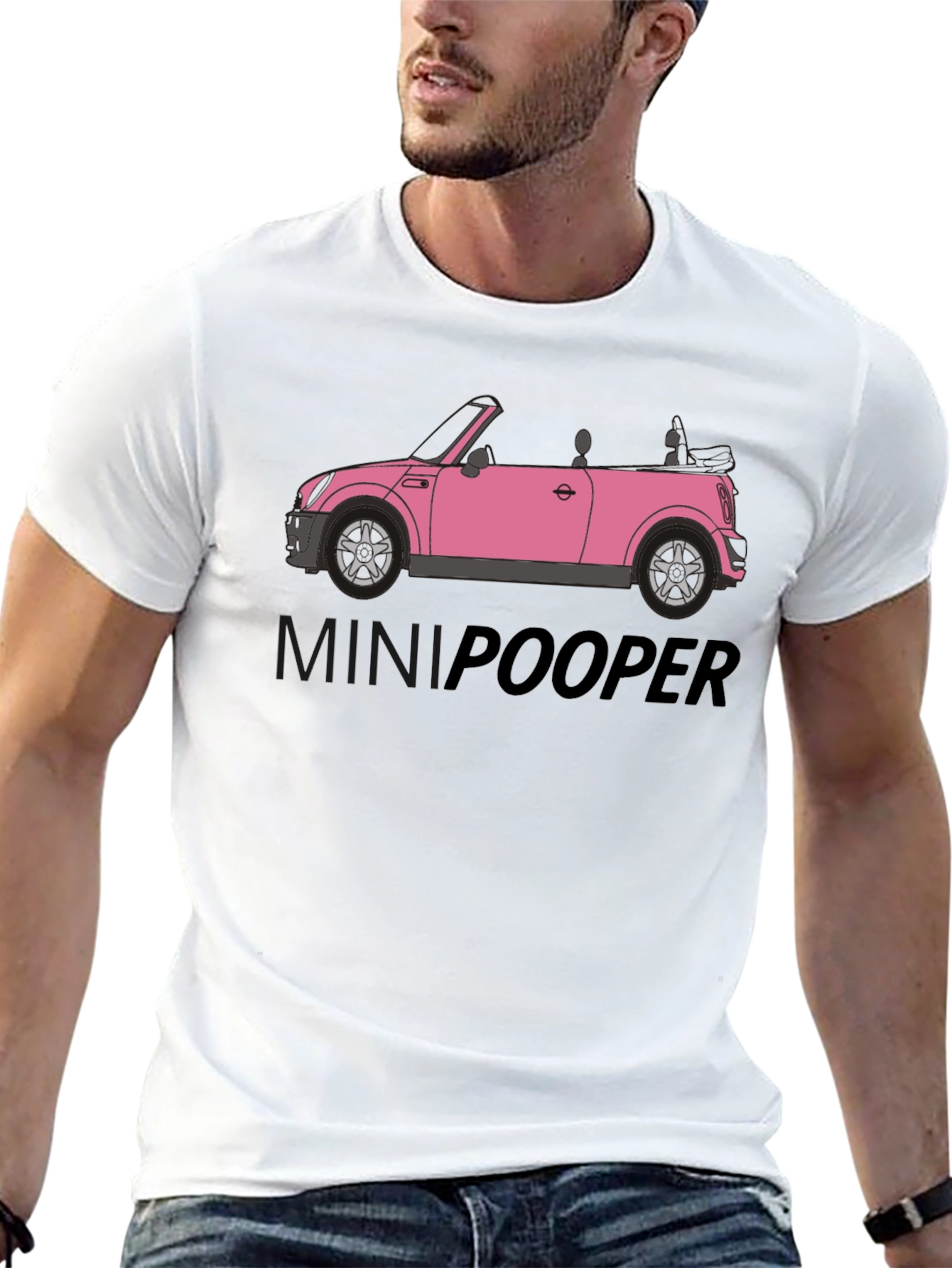 Mini Pooper Black T-Shirt Car Graphic Tee