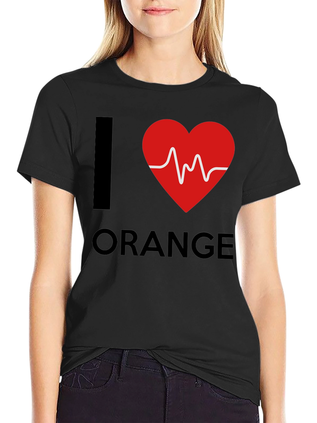 I Heart Orange Graphic Tee - Novelty T-Shirt