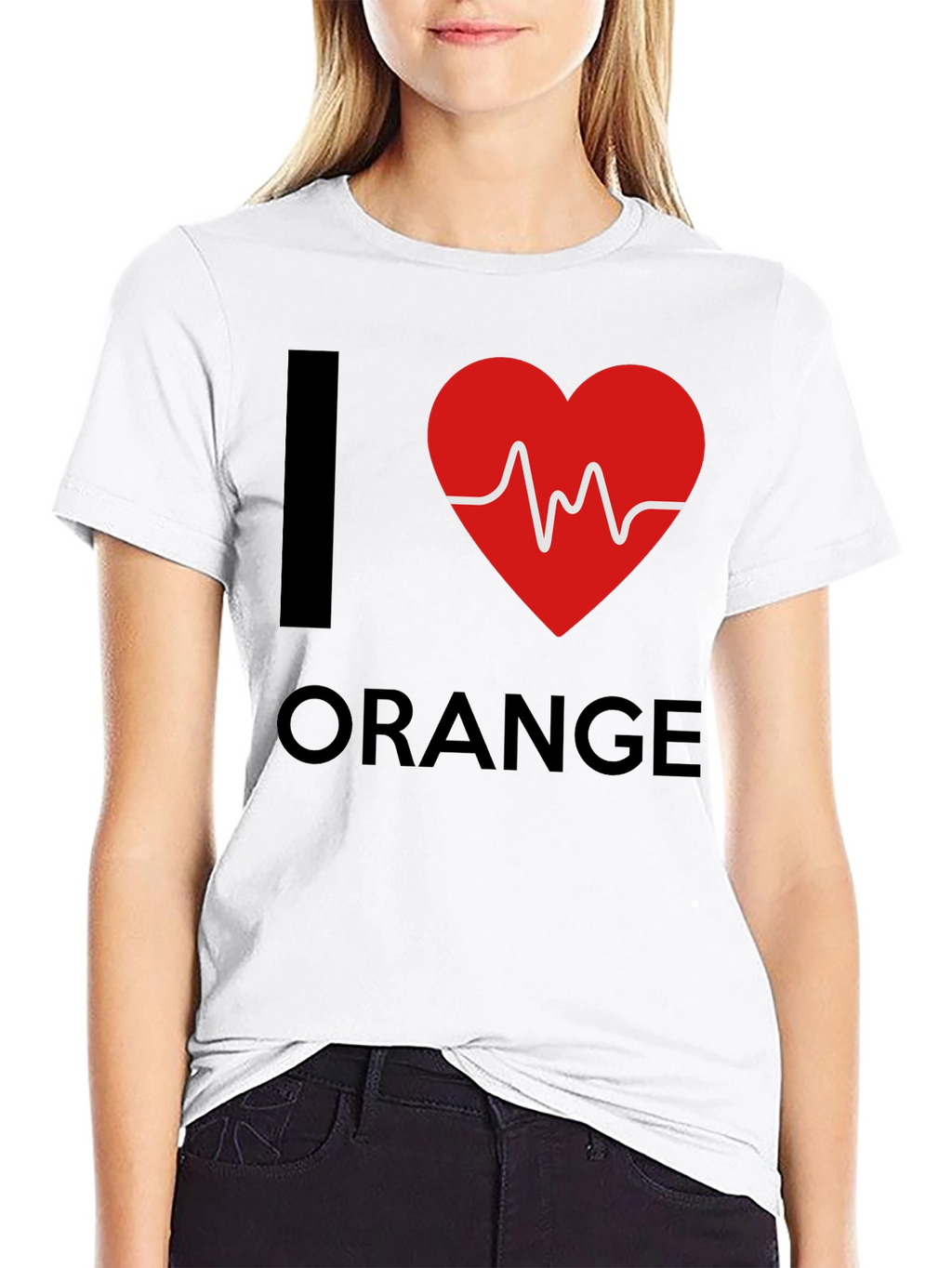 I Heart Orange Graphic Tee - Novelty T-Shirt