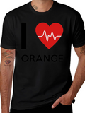 I Heart Orange Graphic Tee - Novelty T-Shirt