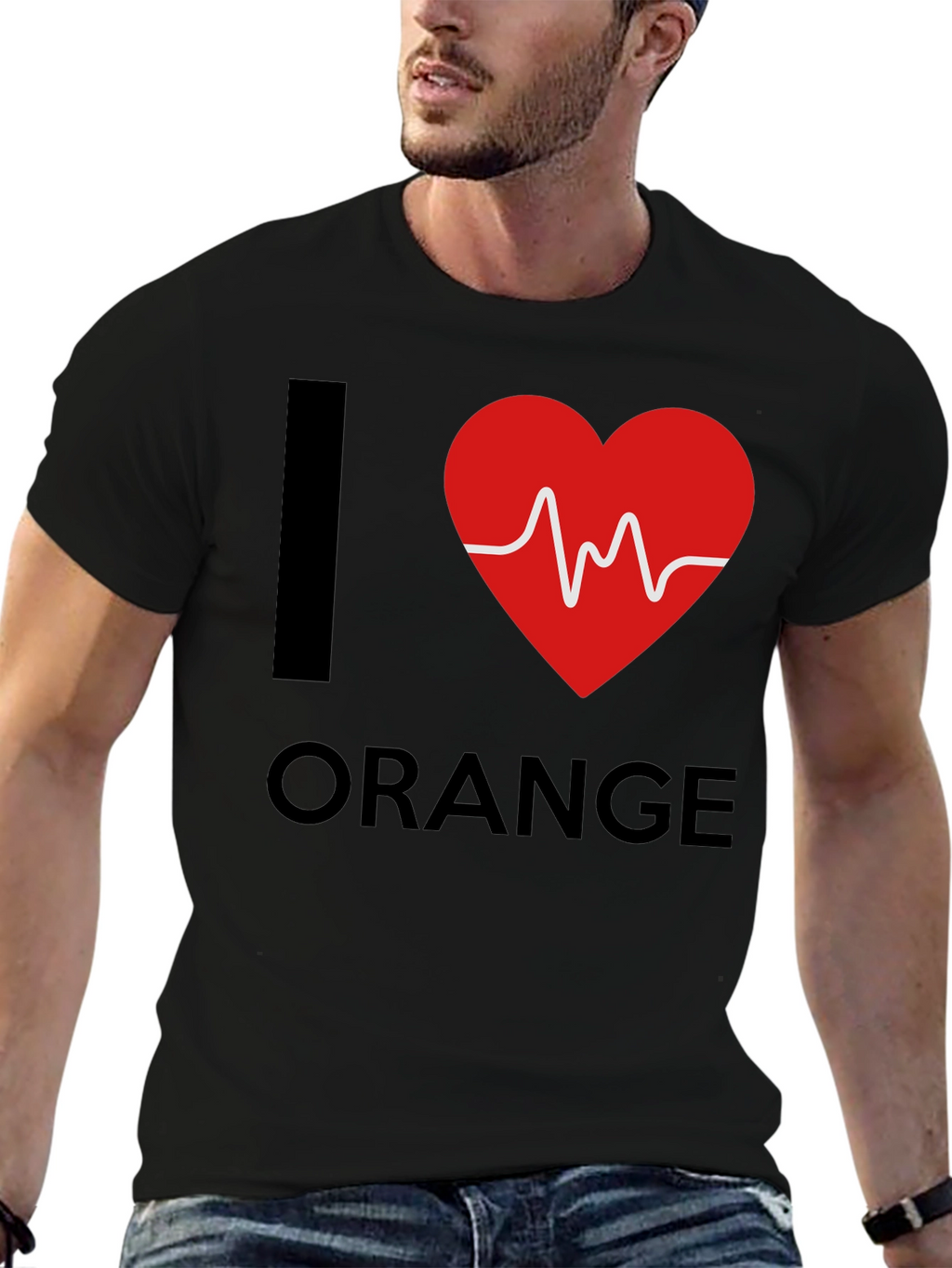 I Heart Orange Graphic Tee - Novelty T-Shirt