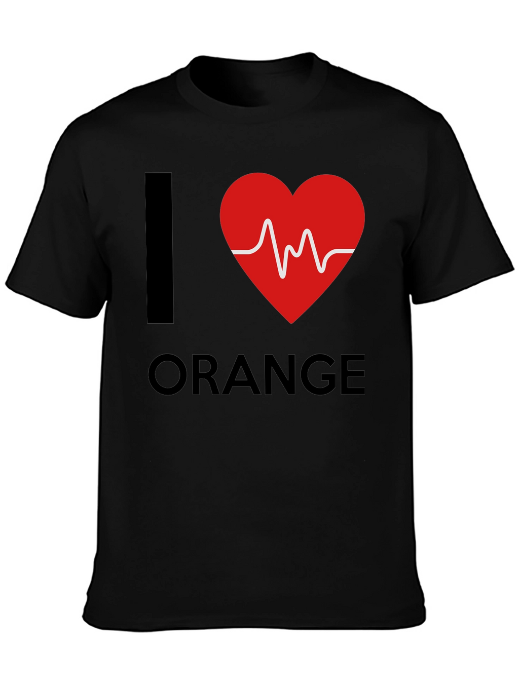I Heart Orange Graphic Tee - Novelty T-Shirt