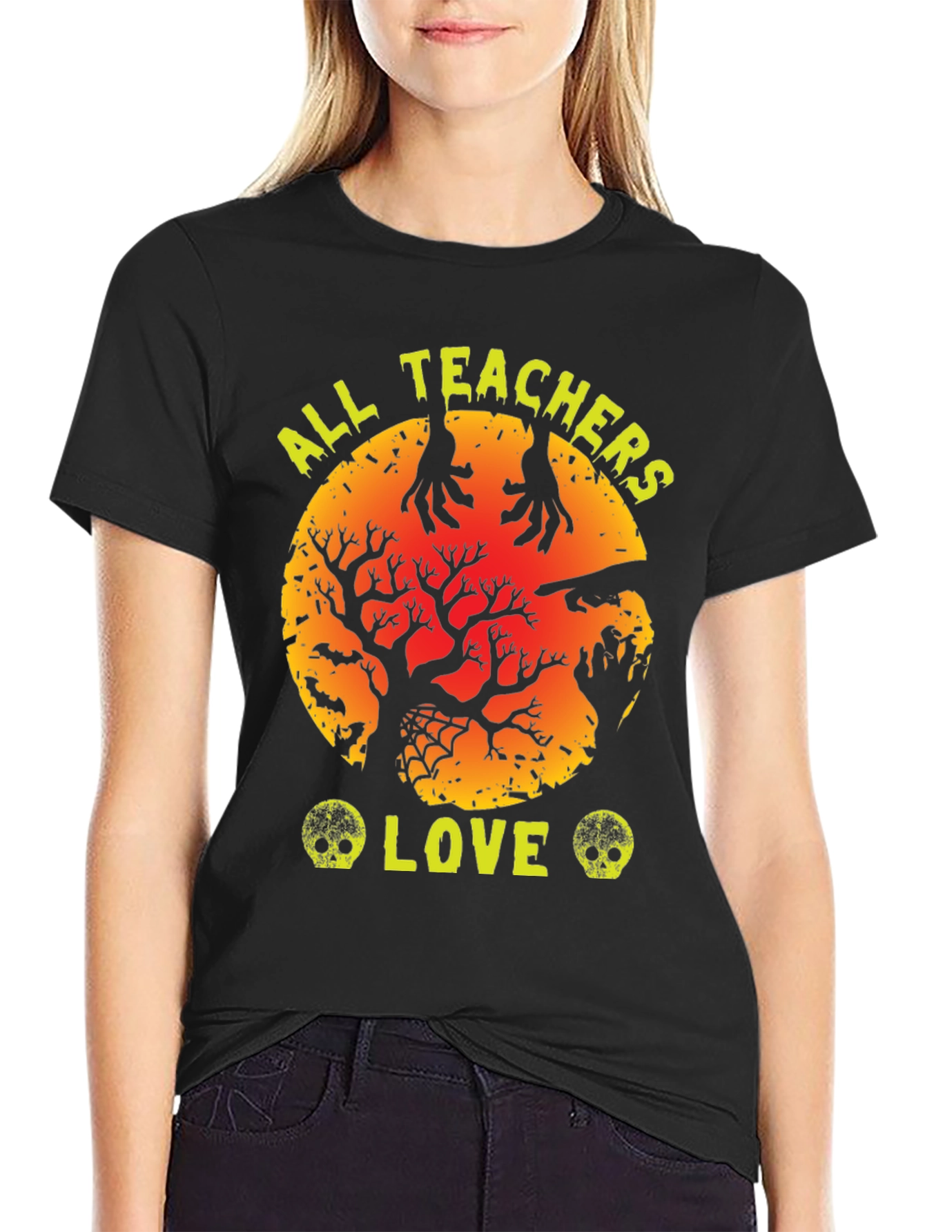 Halloween Teacher T-Shirt - All Teachers Love Spooky Season!