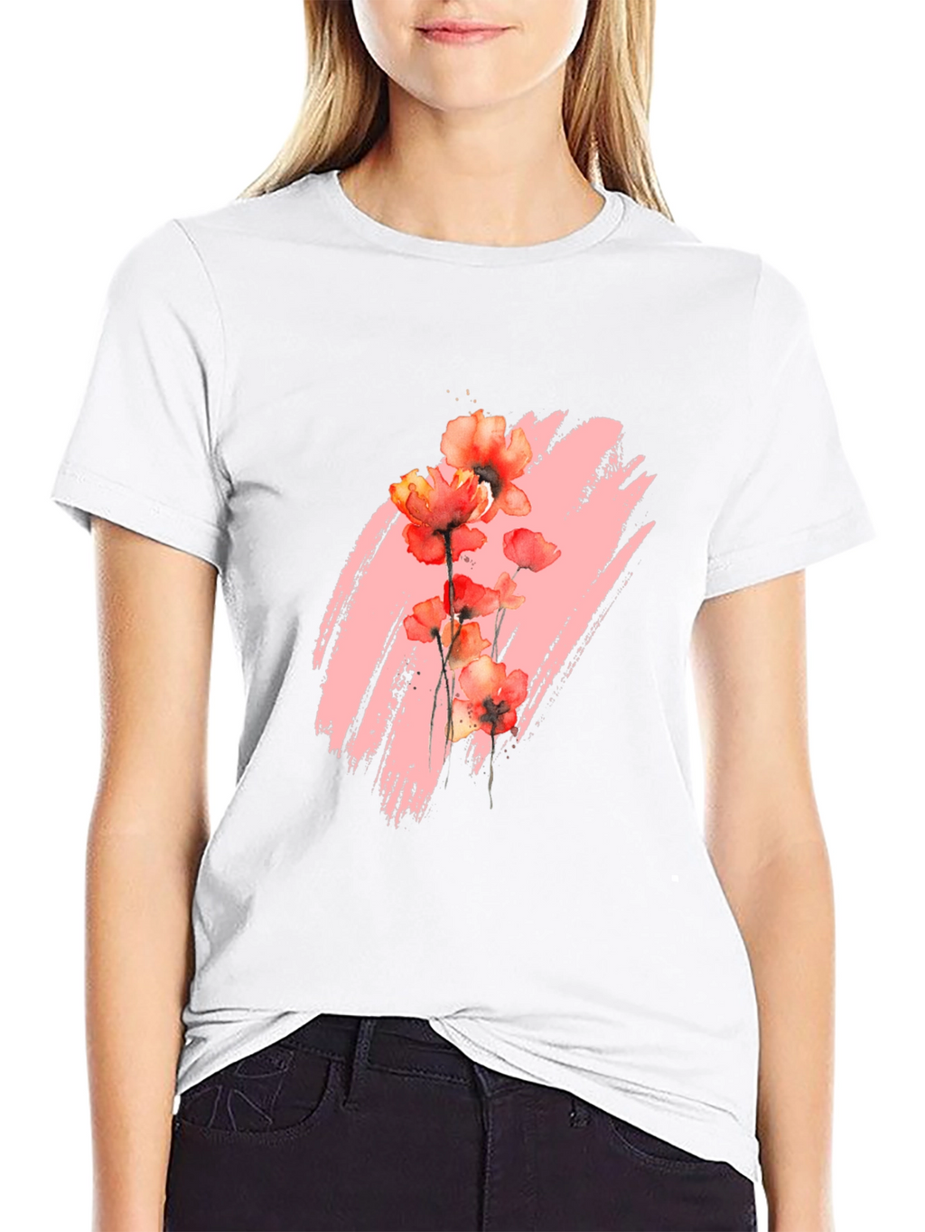 Floral Brushstroke Graphic T-Shirt