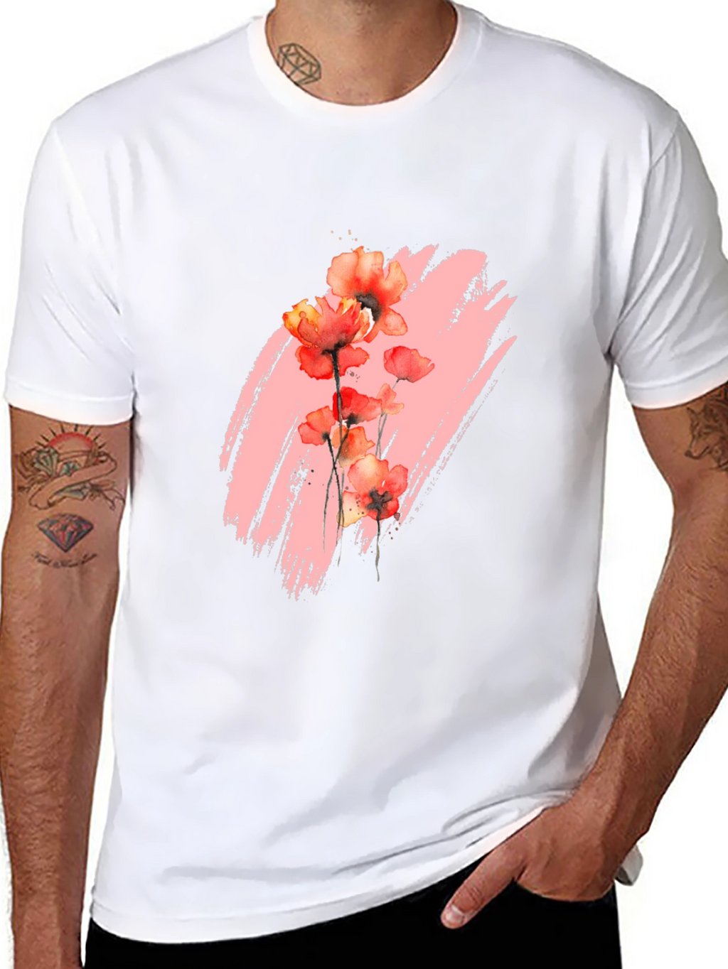 Floral Brushstroke Graphic T-Shirt