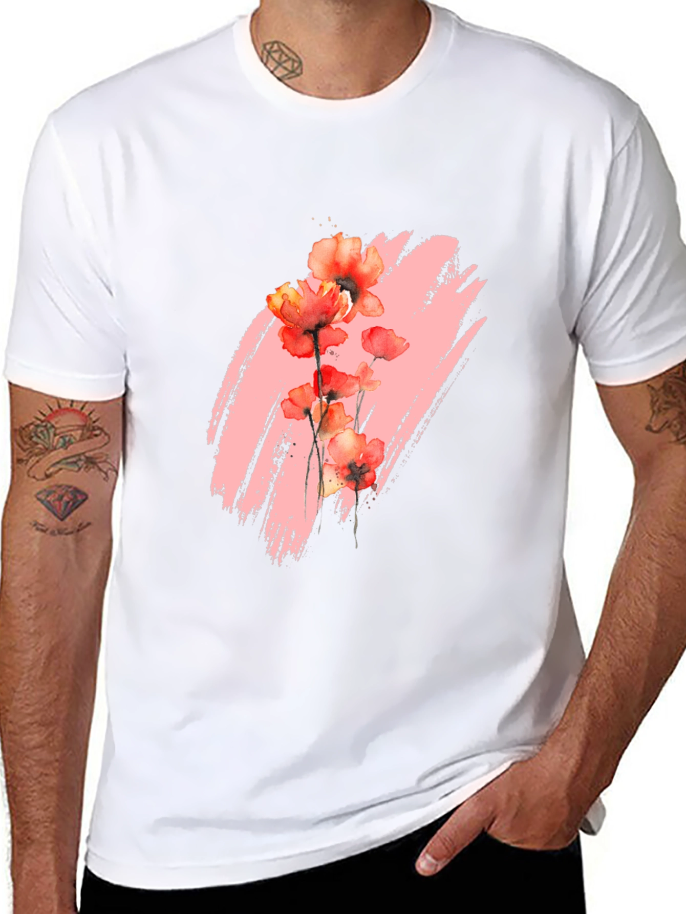 Floral Brushstroke Graphic T-Shirt