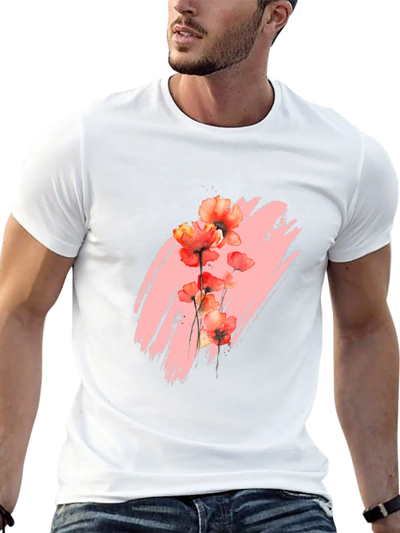 Floral Brushstroke Graphic T-Shirt