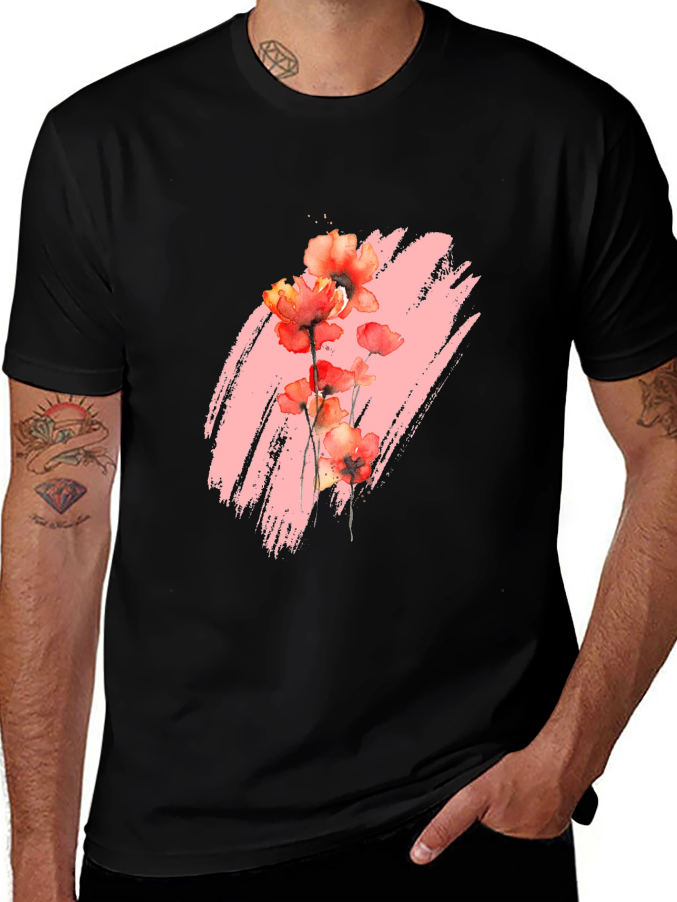 Floral Brushstroke Graphic T-Shirt