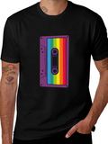 Retro Rainbow Cassette Tape Graphic Tee