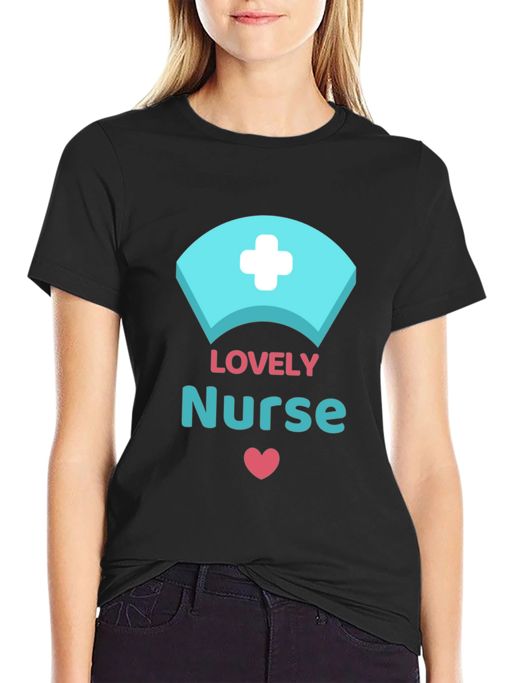 Lovely Nurse Graphic T-Shirt Black Unisex