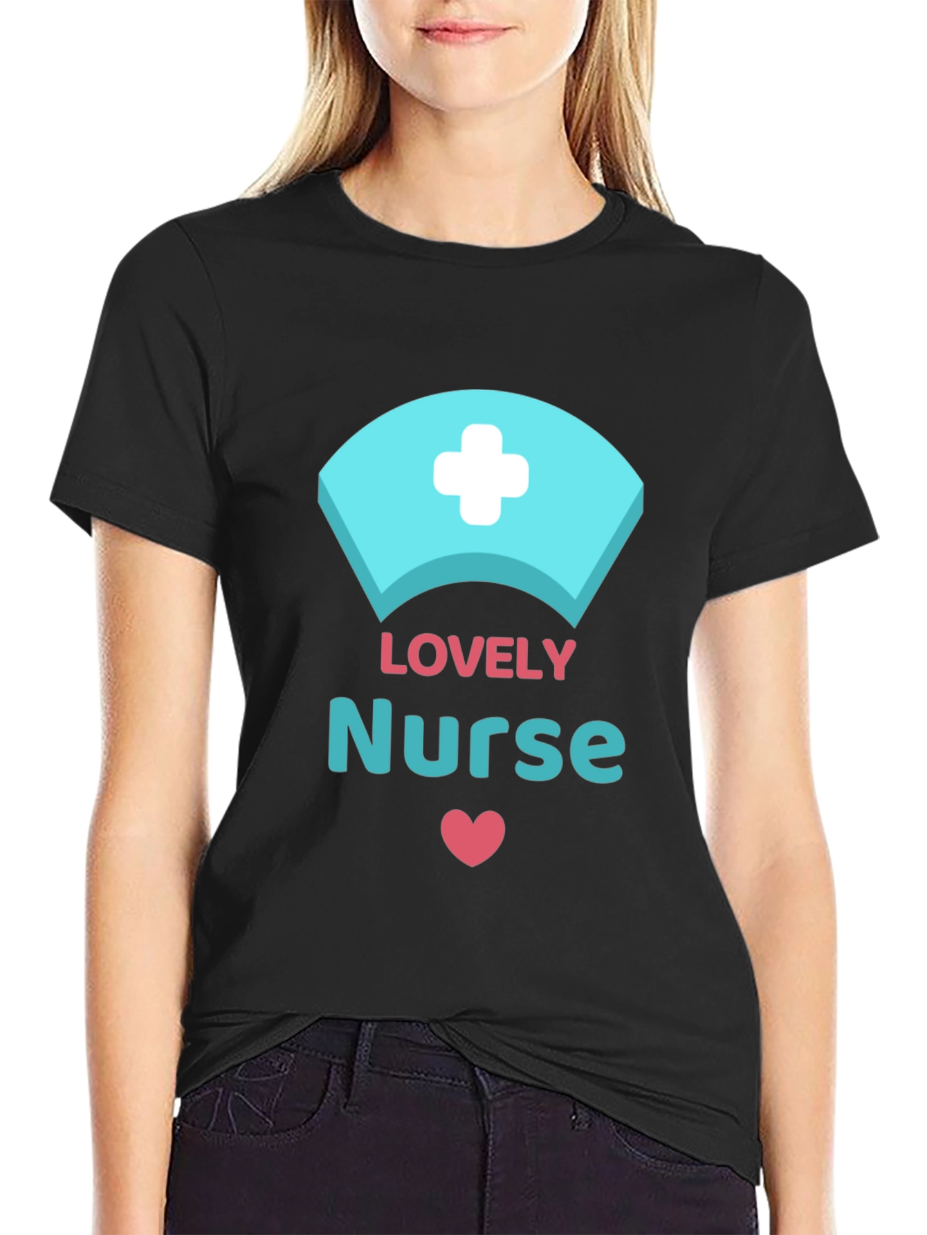 Lovely Nurse Graphic T-Shirt Black Unisex