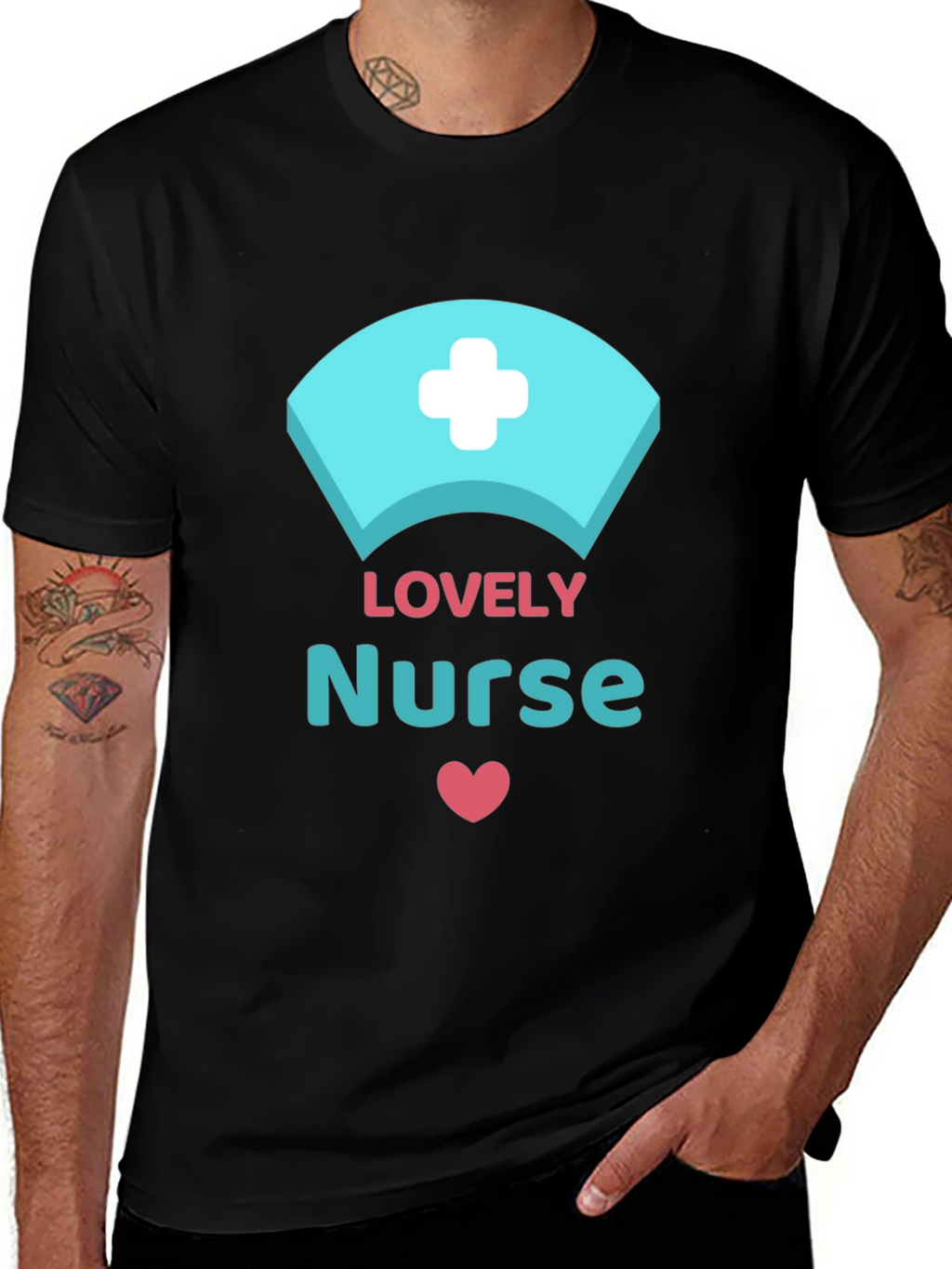 Lovely Nurse Graphic T-Shirt Black Unisex