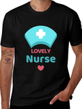 Lovely Nurse Graphic T-Shirt Black Unisex
