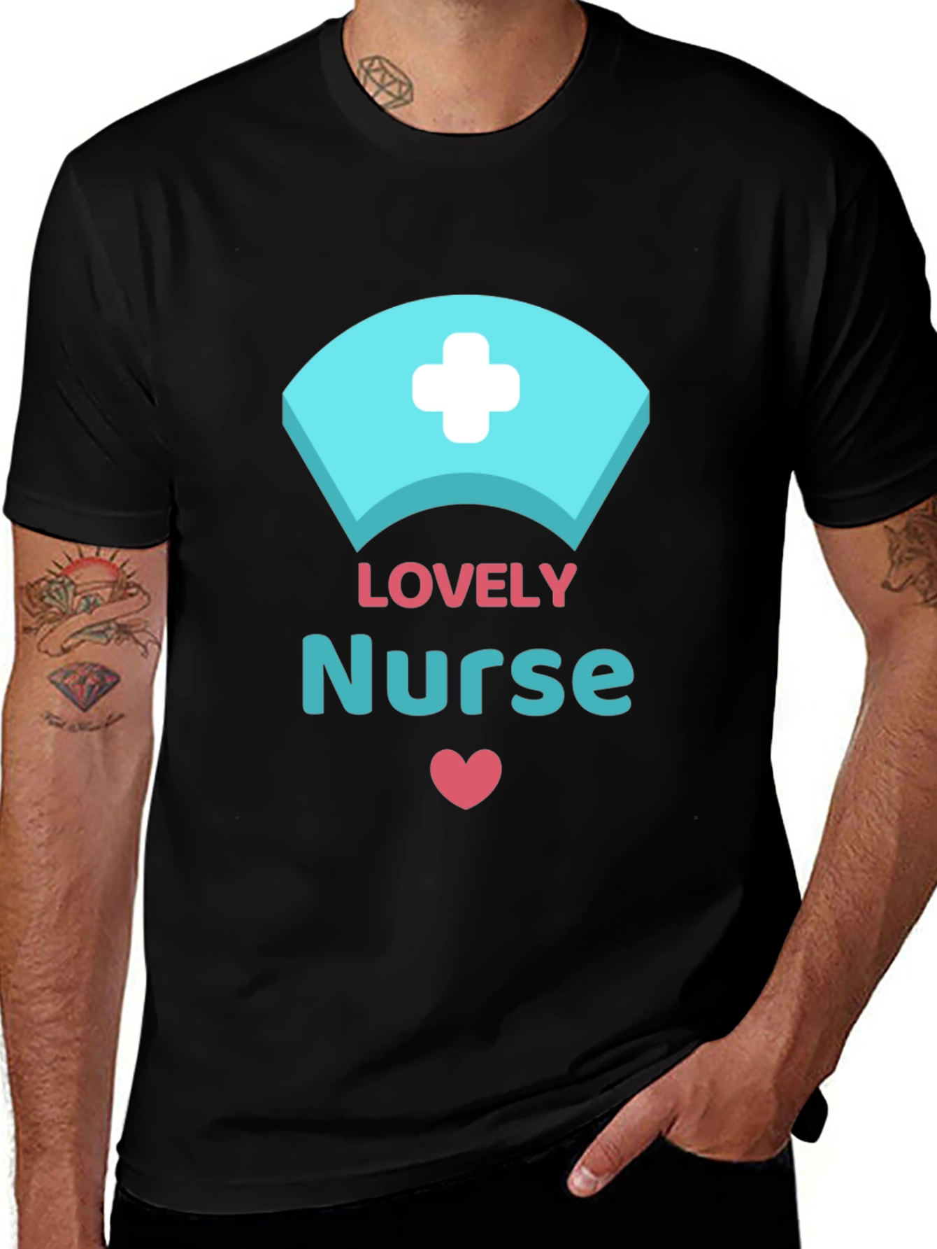 Lovely Nurse Graphic T-Shirt Black Unisex