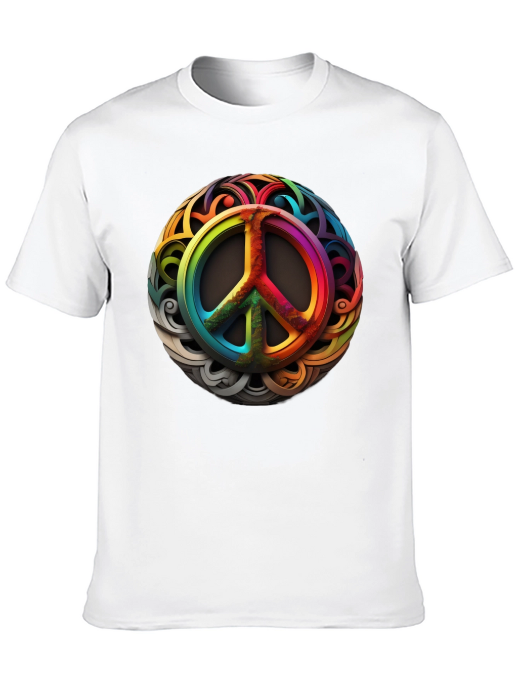 Rainbow Peace Sign Graphic T-Shirt