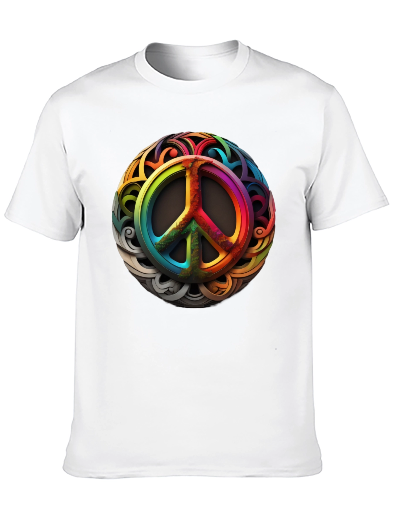 Rainbow Peace Sign Graphic T-Shirt