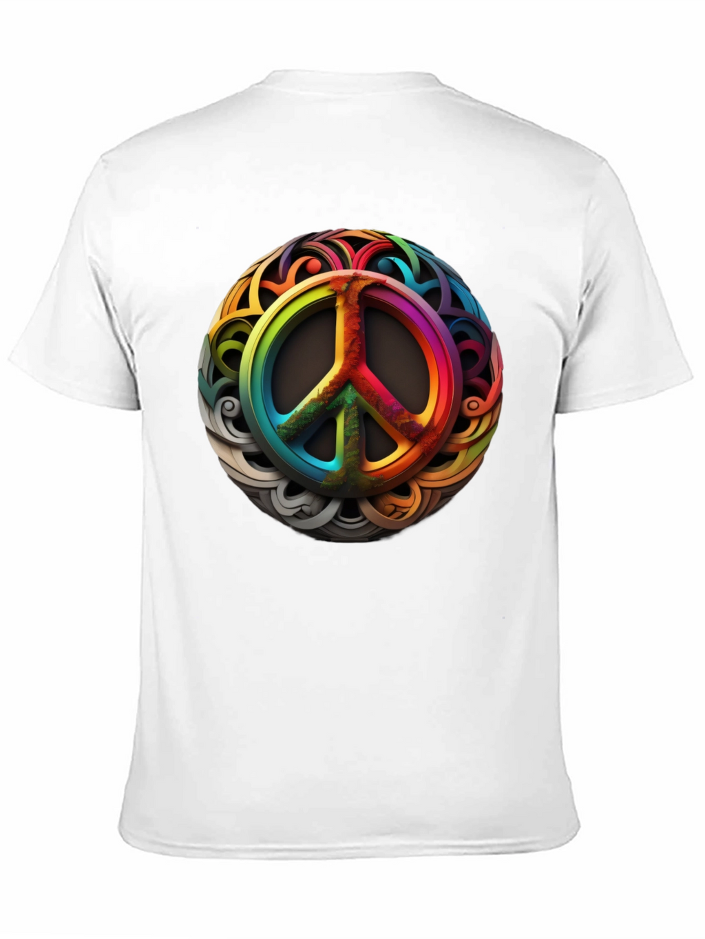 Rainbow Peace Sign Graphic T-Shirt