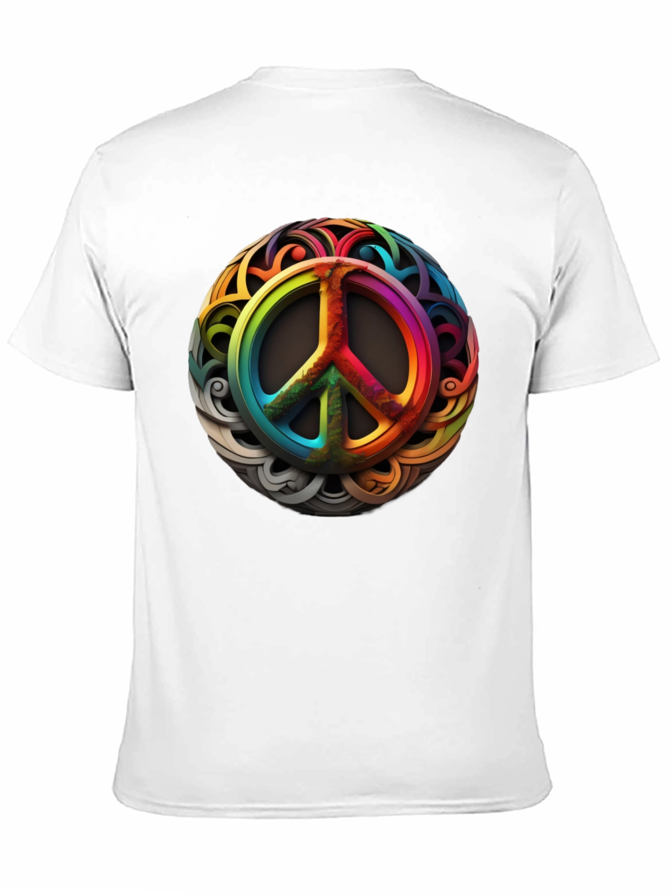 Rainbow Peace Sign Graphic T-Shirt