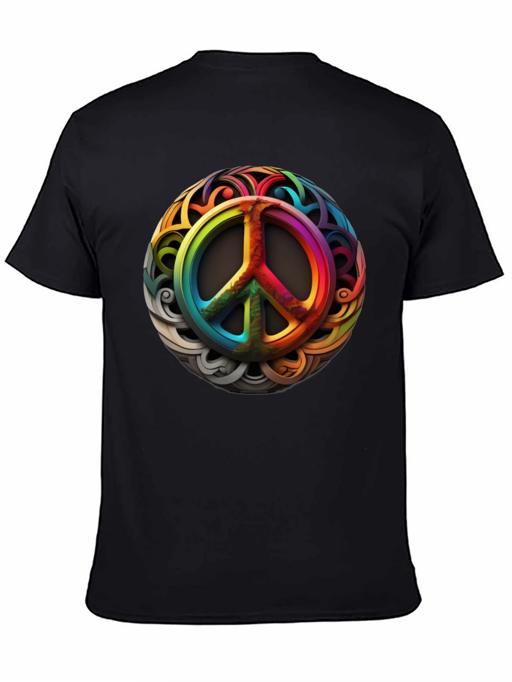 Rainbow Peace Sign Graphic T-Shirt