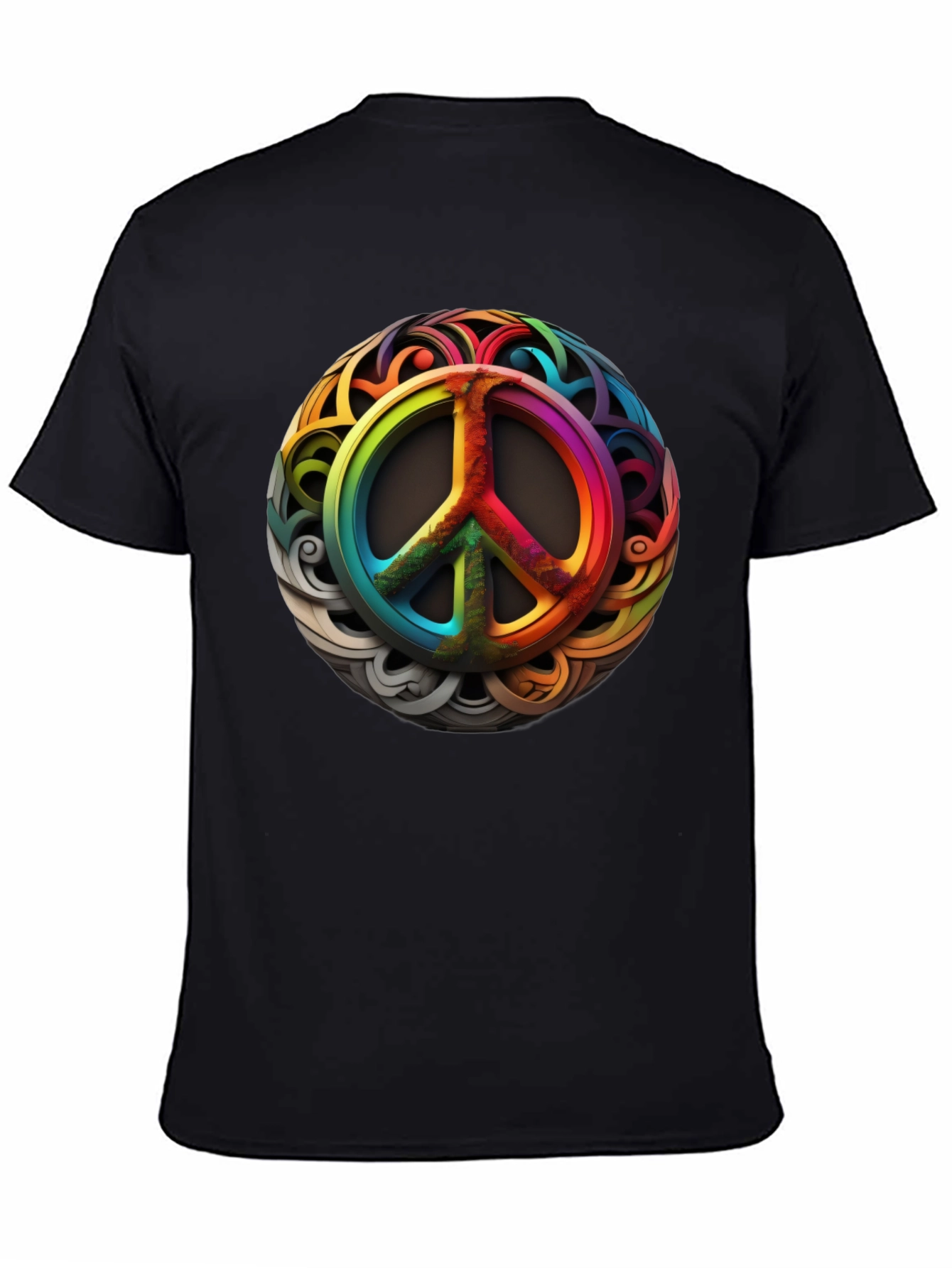 Rainbow Peace Sign Graphic T-Shirt
