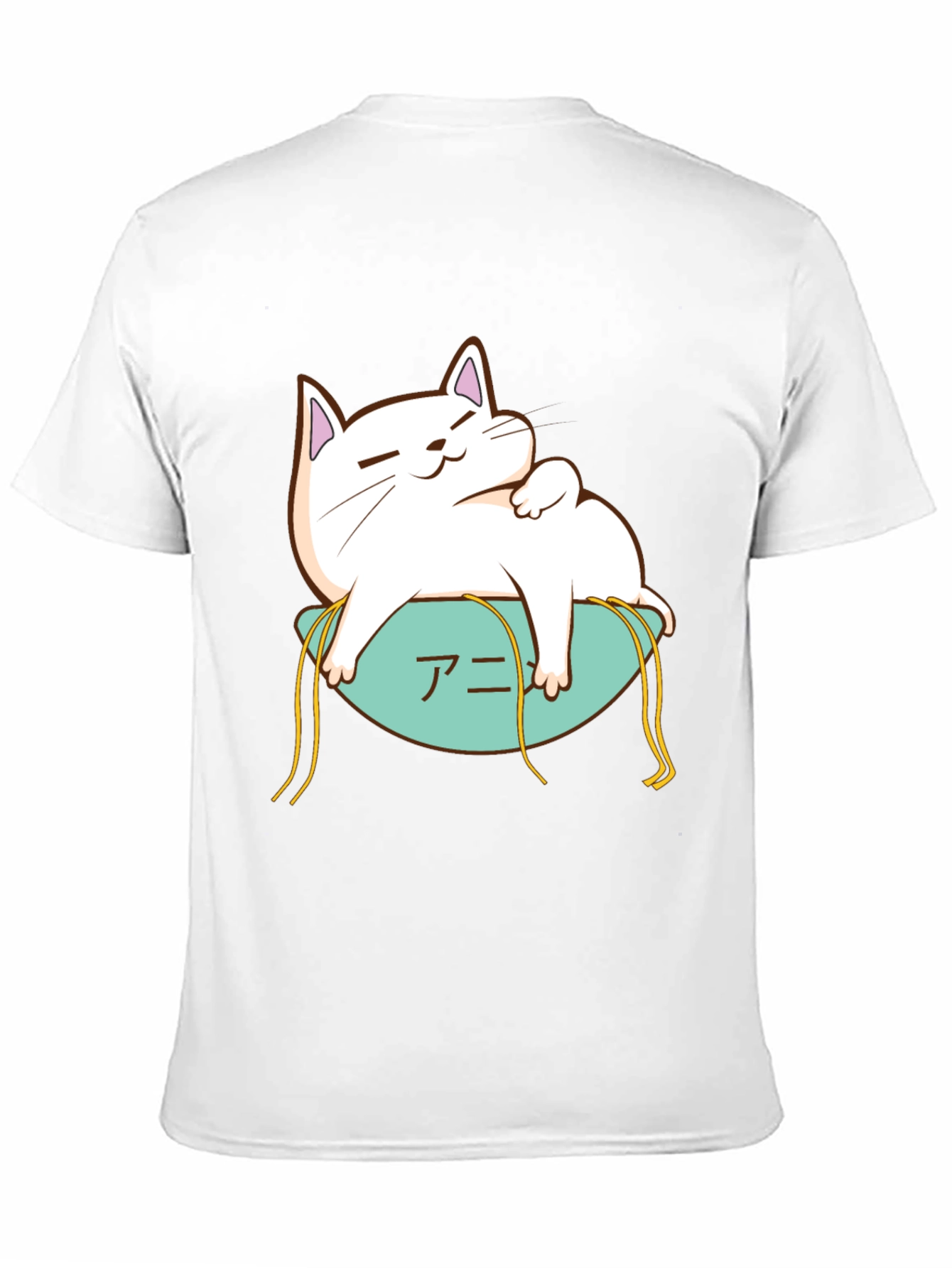 Cute Cat Anime T-Shirt - Black