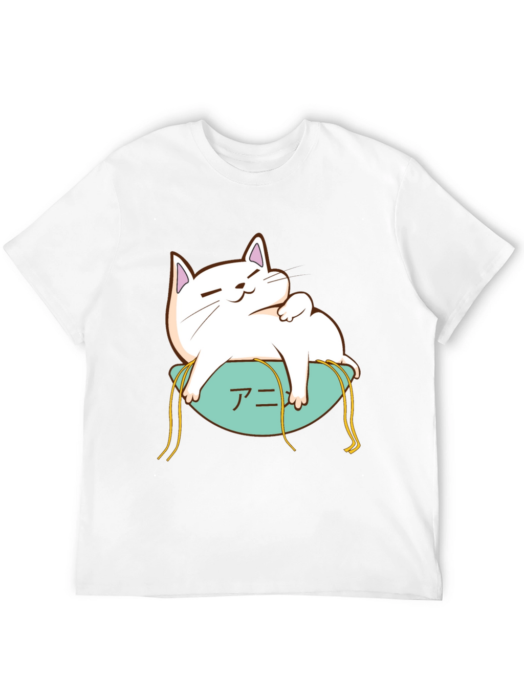 Cute Cat Anime T-Shirt - Black