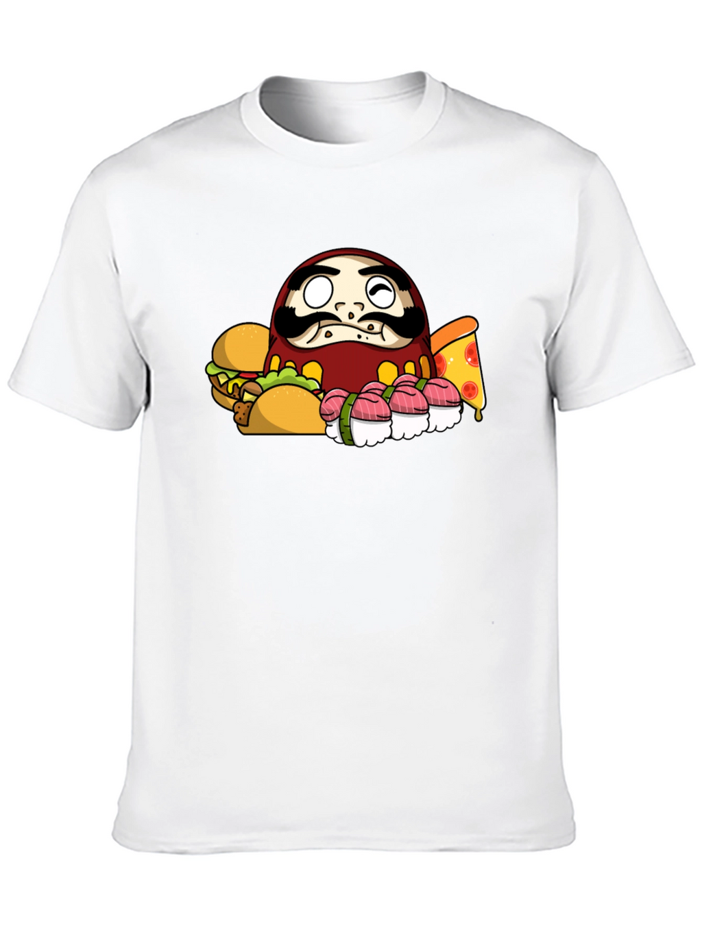 Daruma Doll Fast Food Black T-Shirt