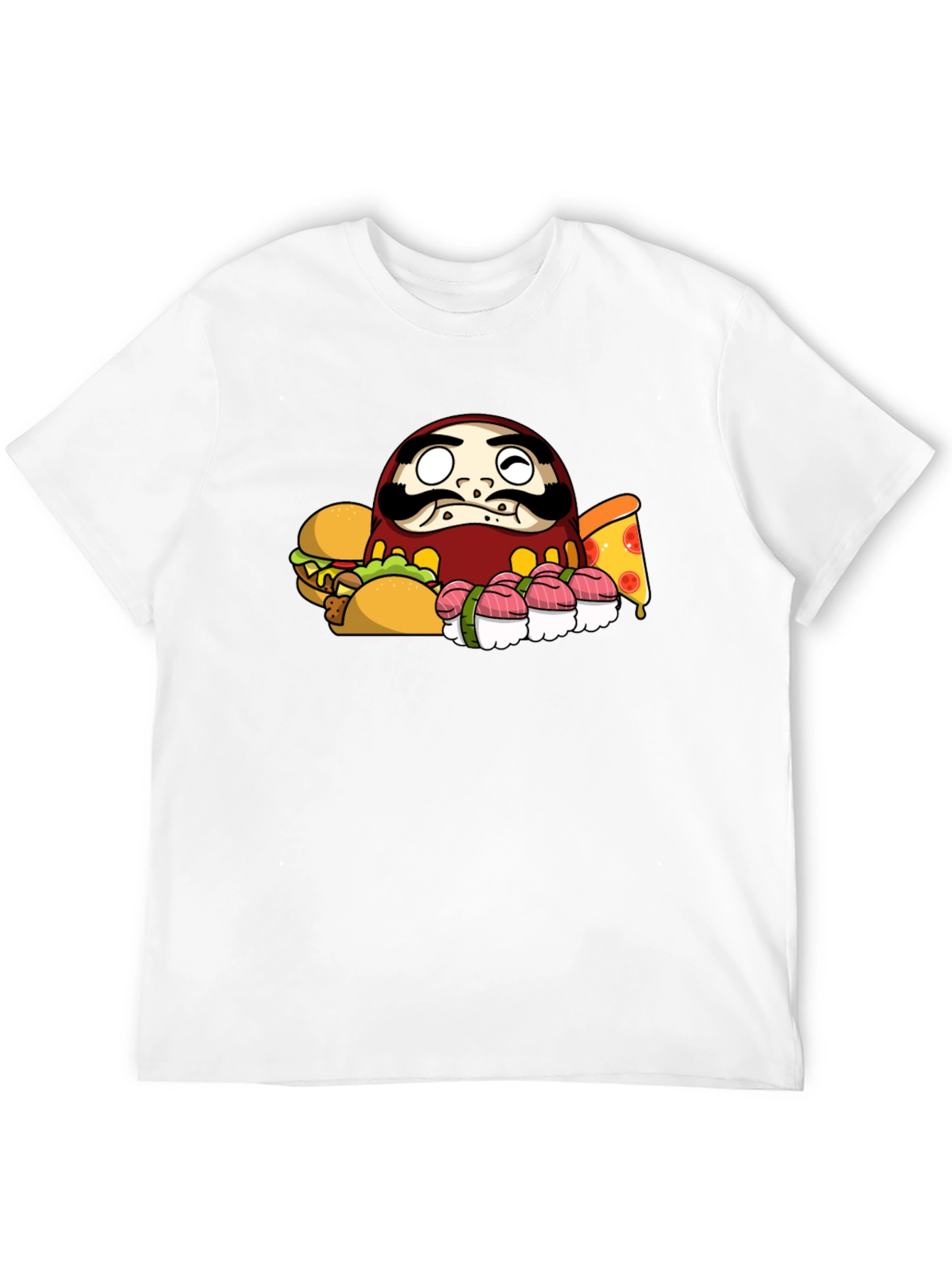 Daruma Doll Fast Food Black T-Shirt