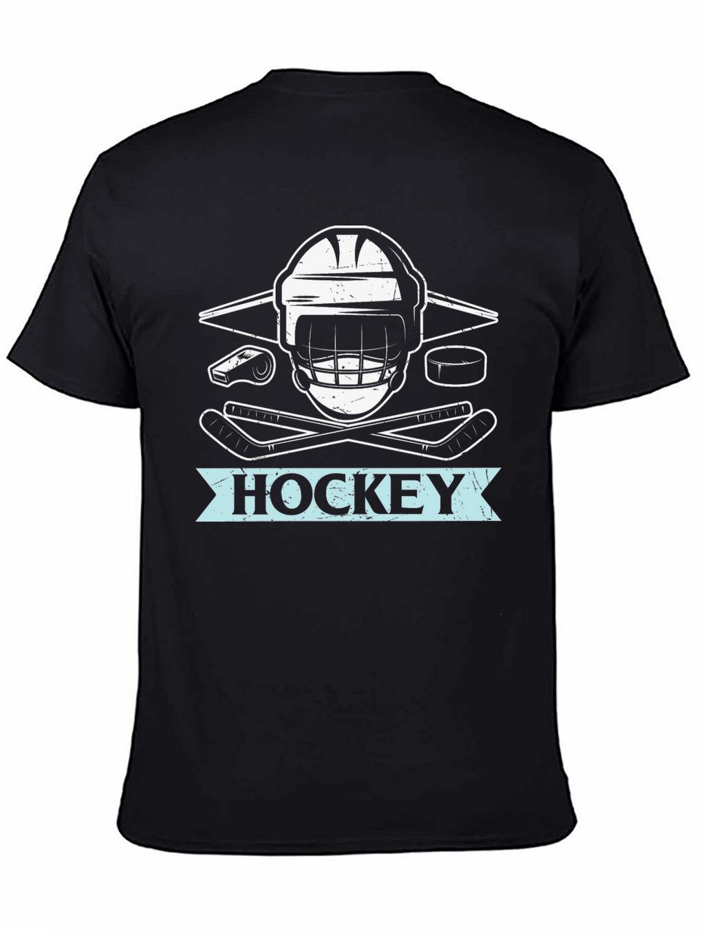 Hockey Graphic Tee - Black Cotton Shirt
