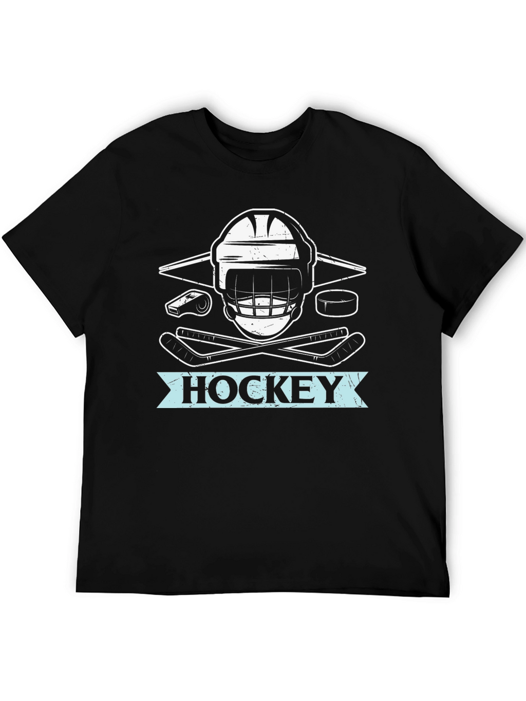 Hockey Graphic Tee - Black Cotton Shirt