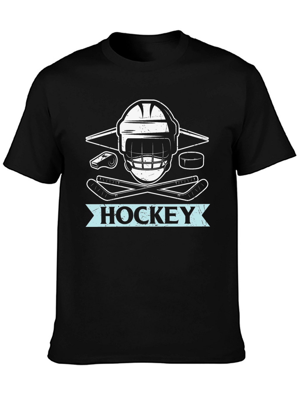 Hockey Graphic Tee - Black Cotton Shirt
