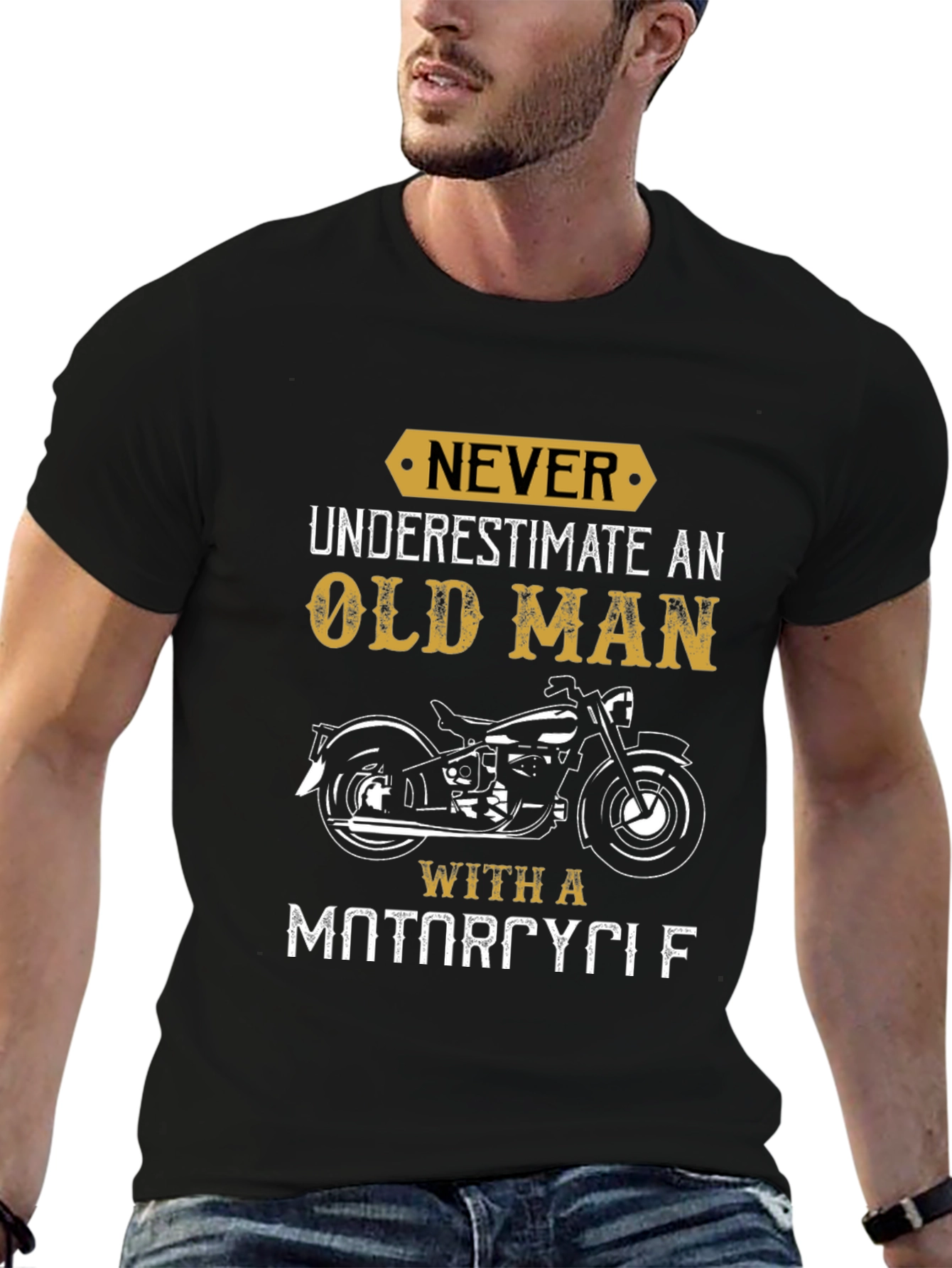Old Man Motorcycle T-Shirt: Never Underestimate