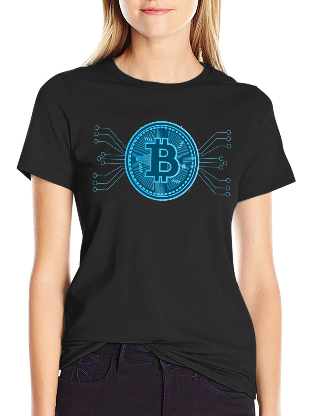 Bitcoin Tech Black T-Shirt Crypto Currency Graphic Tee
