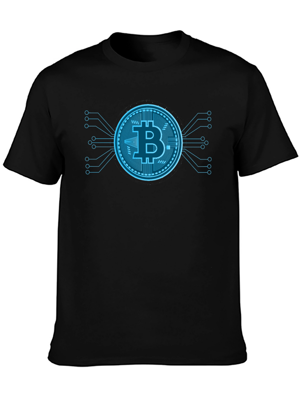 Bitcoin Tech Black T-Shirt Crypto Currency Graphic Tee
