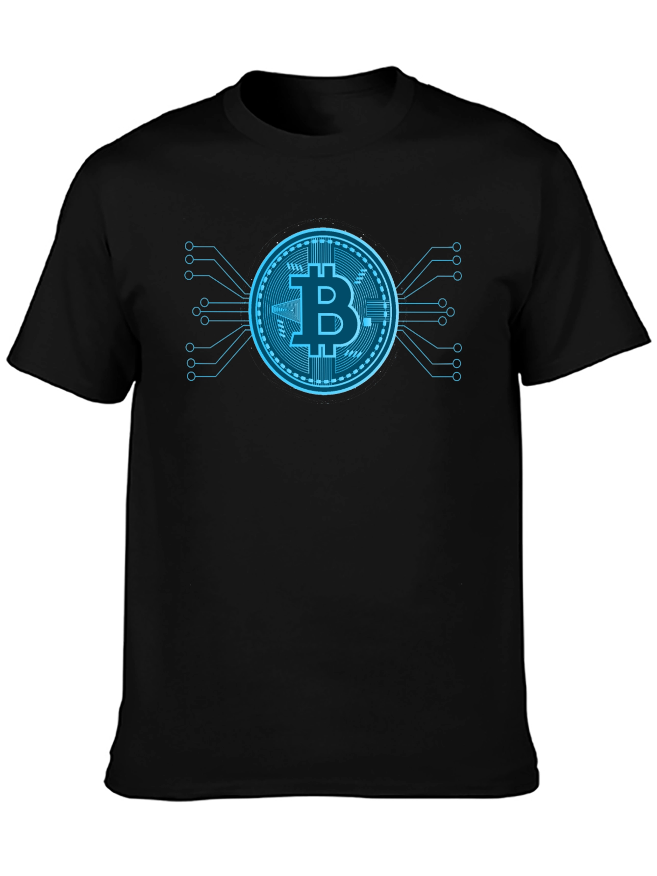Bitcoin Tech Black T-Shirt Crypto Currency Graphic Tee