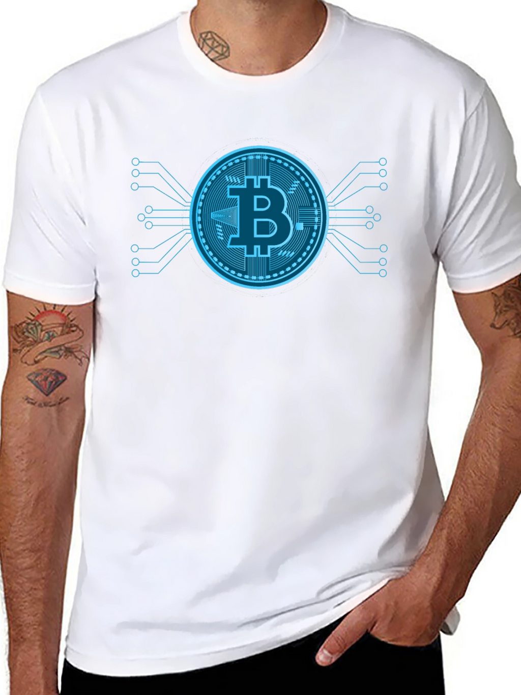 Bitcoin Tech Black T-Shirt Crypto Currency Graphic Tee