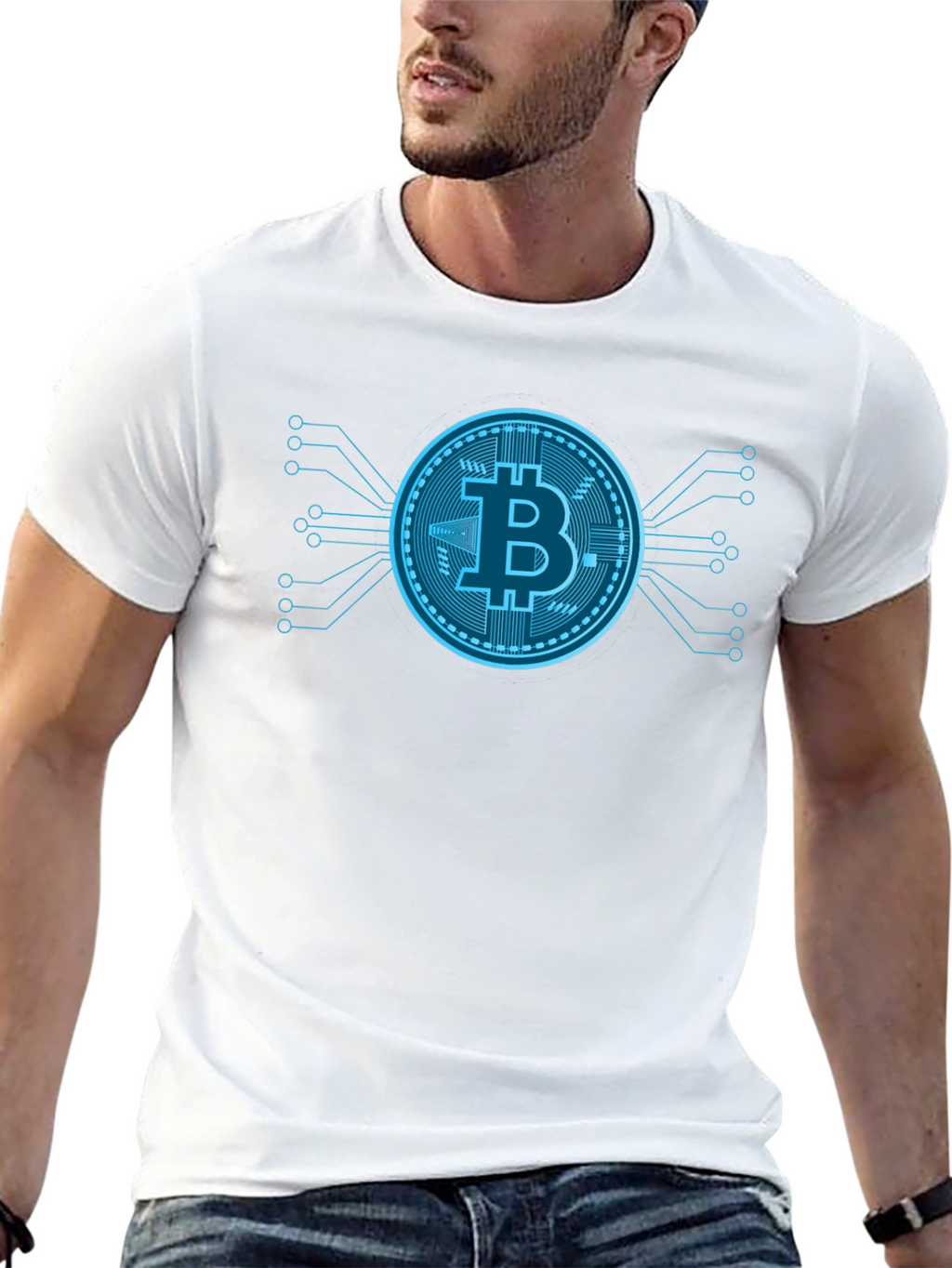 Bitcoin Tech Black T-Shirt Crypto Currency Graphic Tee
