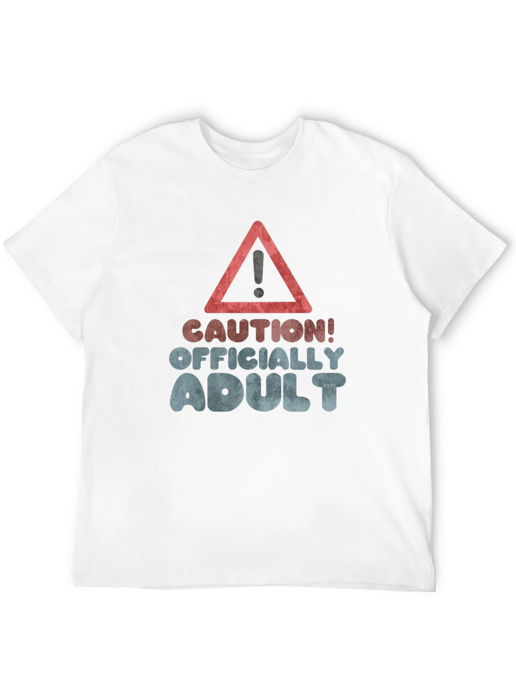 Caution! Officially Adult Black Graphic T-Shirt
