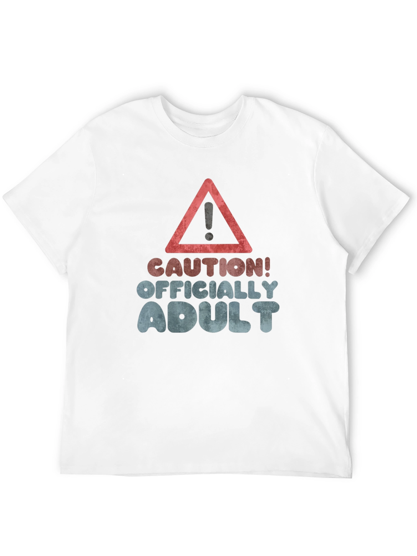 Caution! Officially Adult Black Graphic T-Shirt