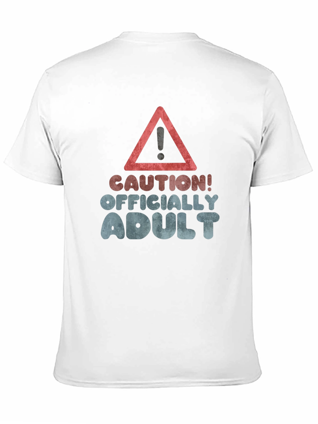 Caution! Officially Adult Black Graphic T-Shirt
