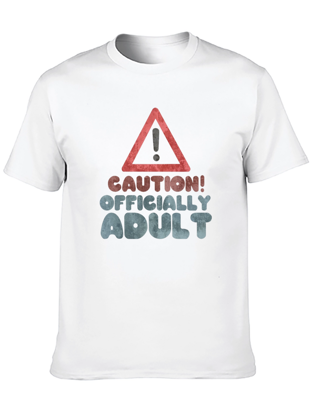 Caution! Officially Adult Black Graphic T-Shirt