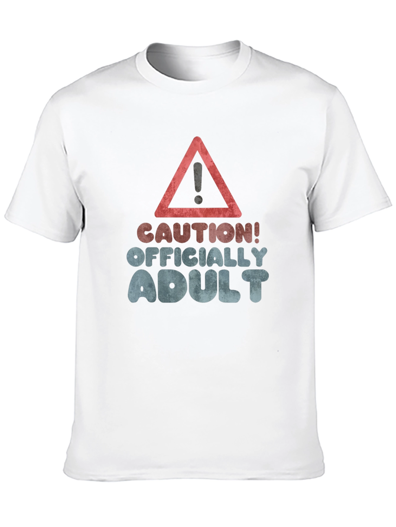Caution! Officially Adult Black Graphic T-Shirt