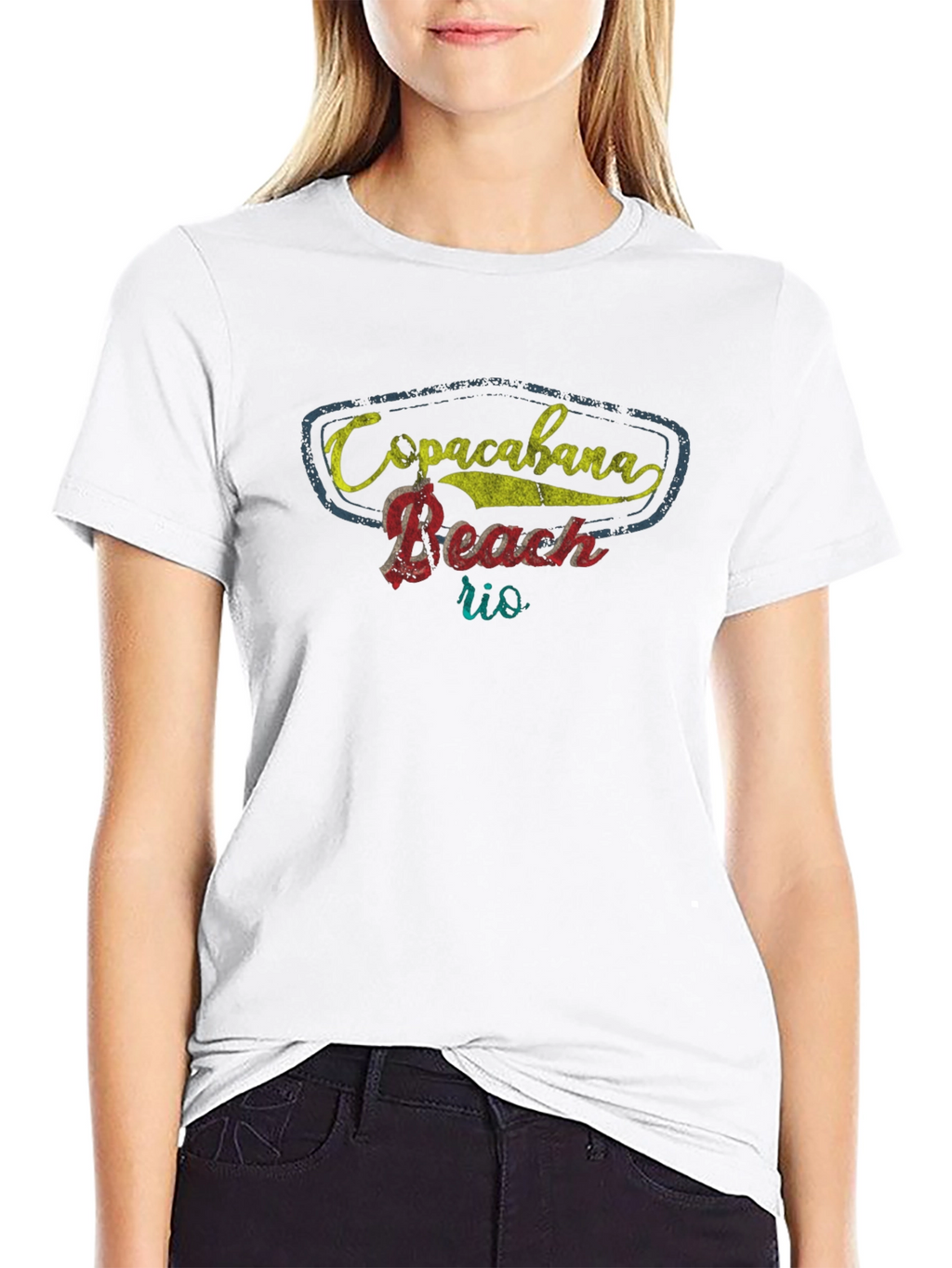 Copacabana Beach Rio Graphic Tee - Retro Style