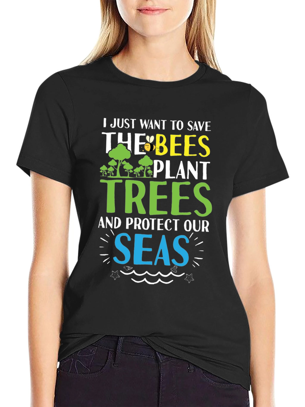 Save the Bees Plant Trees Graphic T-Shirt