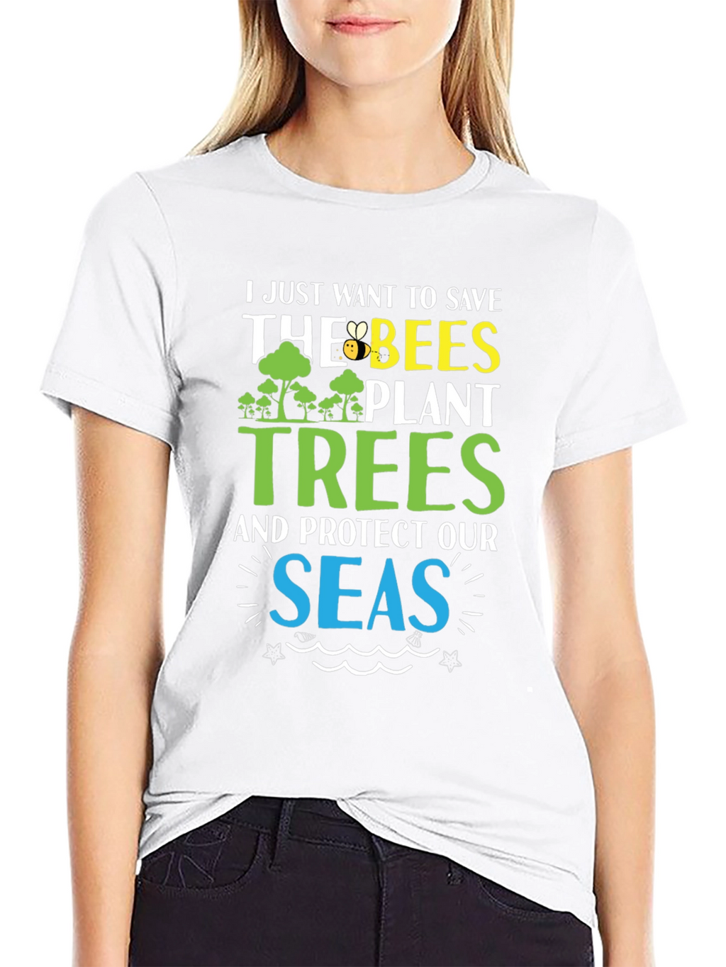 Save the Bees Plant Trees Graphic T-Shirt