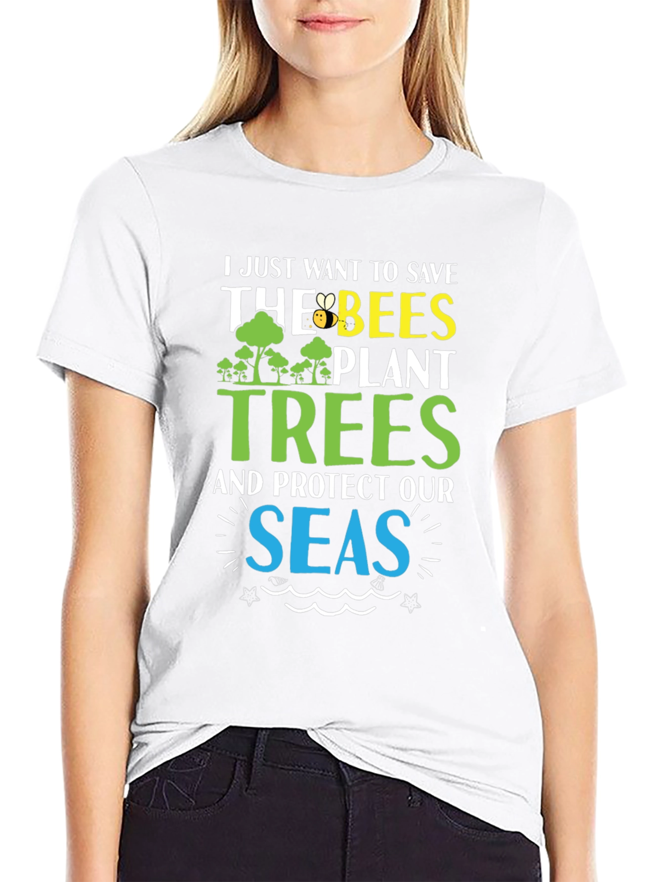 Save the Bees Plant Trees Graphic T-Shirt