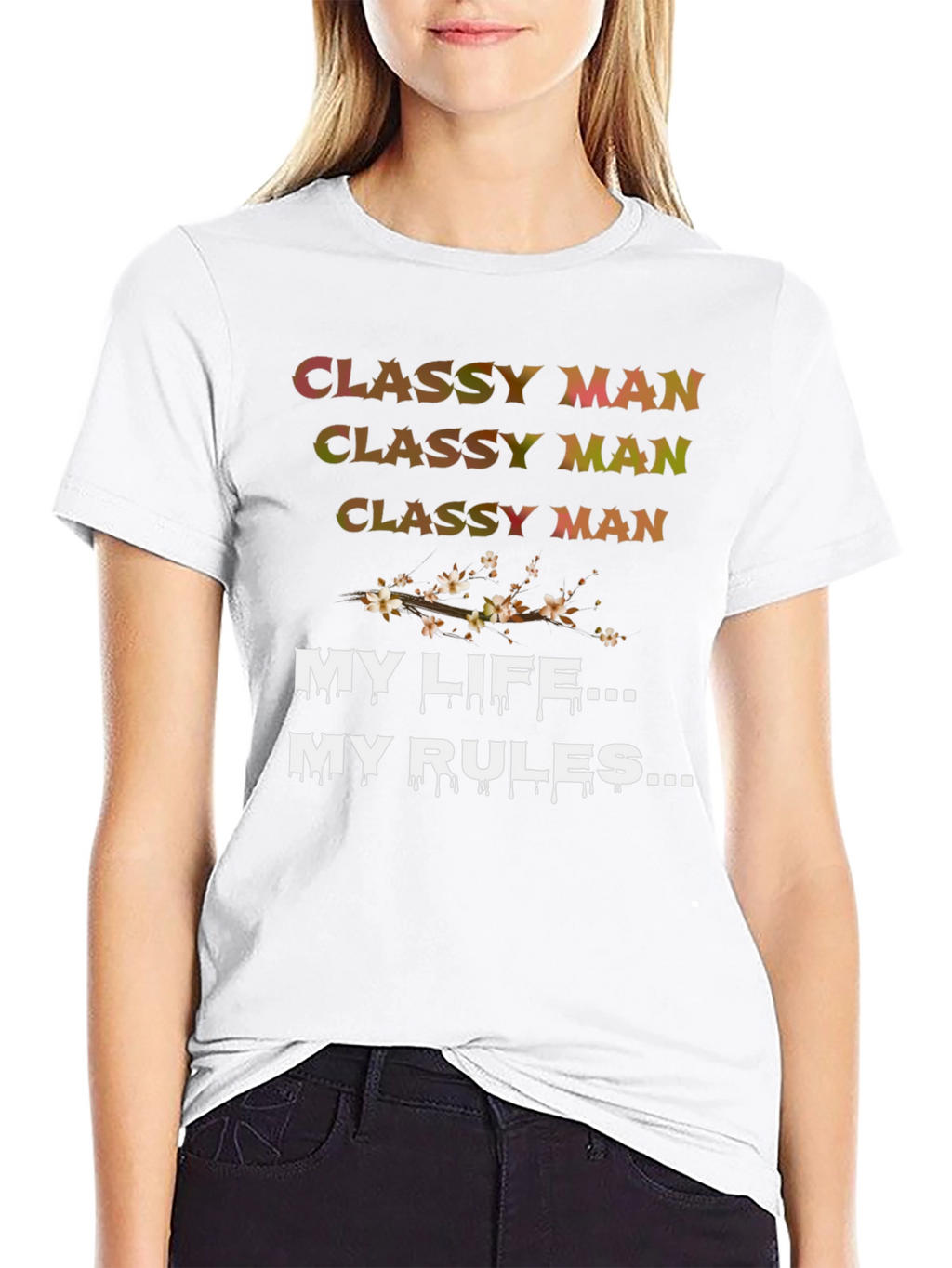 Classy Man My Life My Rules Black Graphic Tee